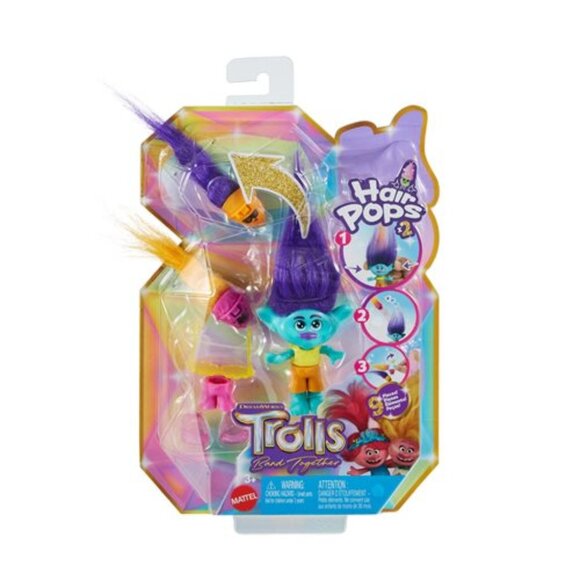 Dreamworks: Troll Band Together - Hair Pops Branch Figure by Mattel Toys - Picture 1 of 1
